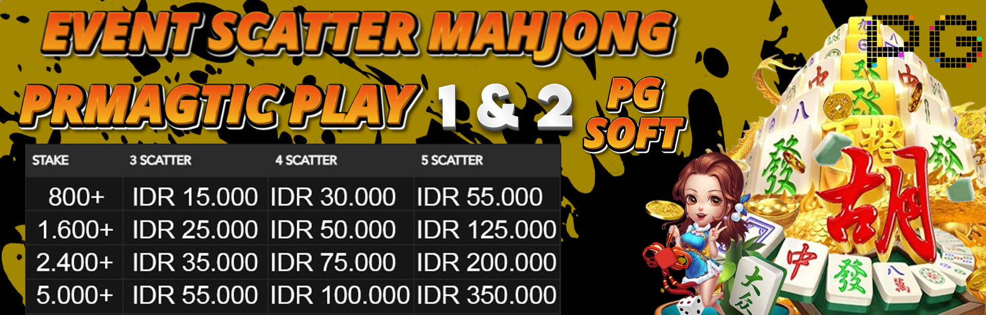 EVENT SCATTER MAHJONG 1 & 2 PRAMAGTIC PLAY & PG SOFT